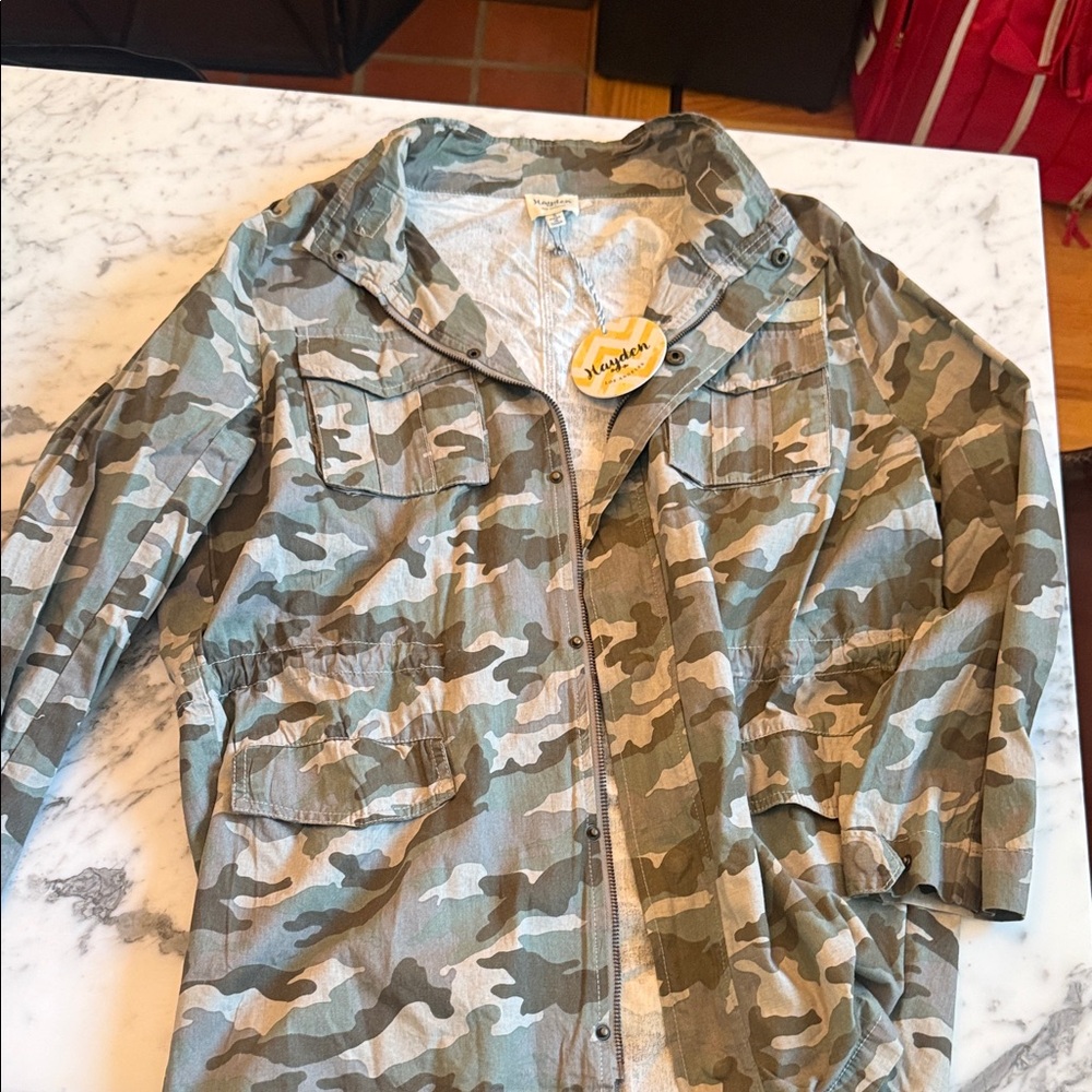 Hayden Camouflage Jacket with Button-Up Front